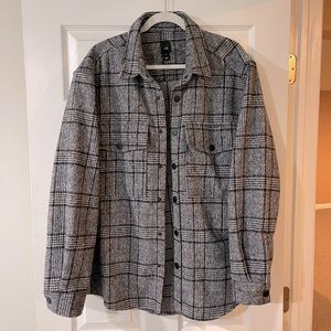River Island Gray Plaid Shacket